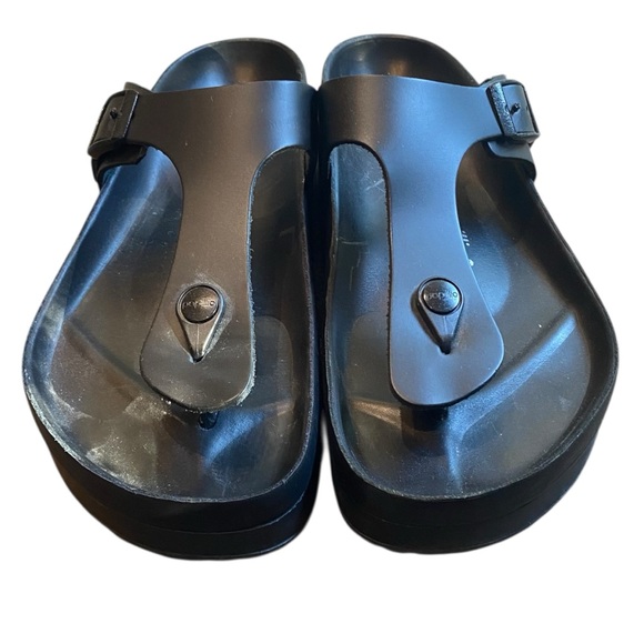 Papillio X Birkenstock Gizeh Flex Leather Molded Platform Footbed Buckle Sandals - Picture 3 of 6